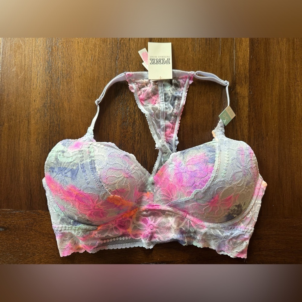 NWT Victoria’s Secret Pink Push Up Lace Bra - Picture 1 of 7